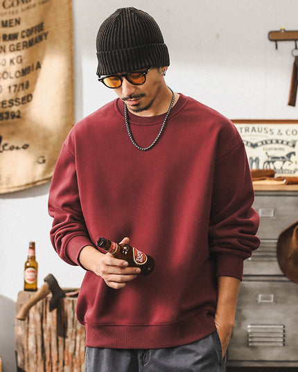 Loose And Simple Purplish Red Top For Men