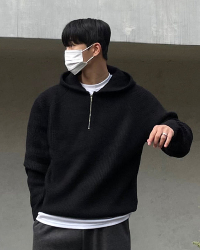 Men's High-grade Half-zip Hooded Sweater