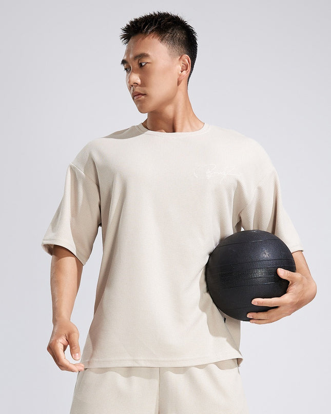 Sports American Fashion Men's Waffle Short Sleeve
