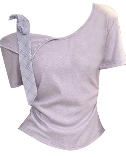 Sweet Hot Girl Niche Design Short Sleeve