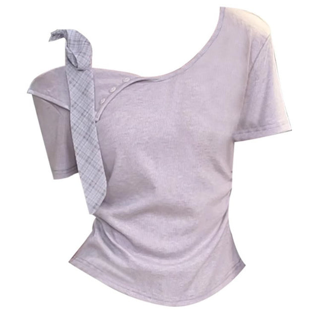 Sweet Hot Girl Niche Design Short Sleeve