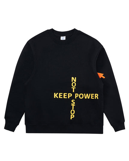 Men's Letter Printed Crew Neck Sweatshirt