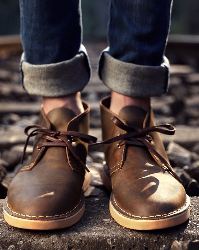 Men's Outdoor Retro Low Top Cowhide Martin Boots