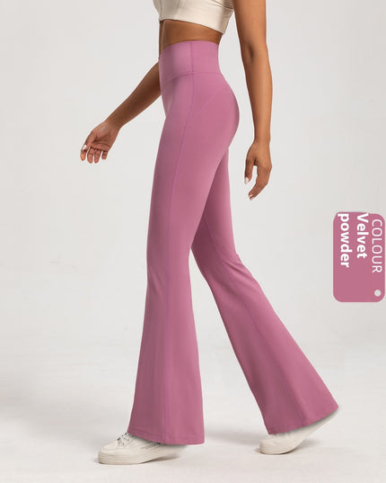 Fleece-lined Bell-bottom High Waist Nude Feel Wide Leg Pants