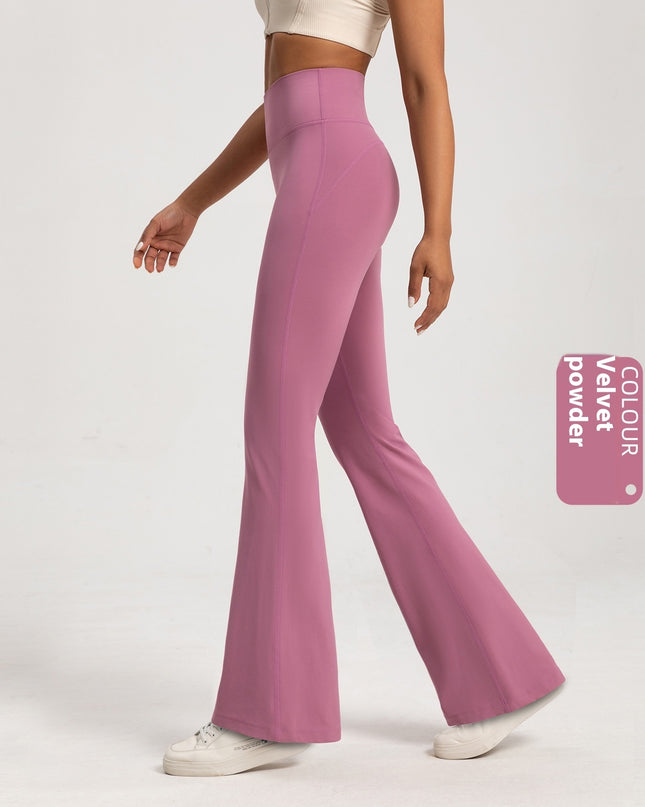 Fleece-lined Bell-bottom High Waist Nude Feel Wide Leg Pants