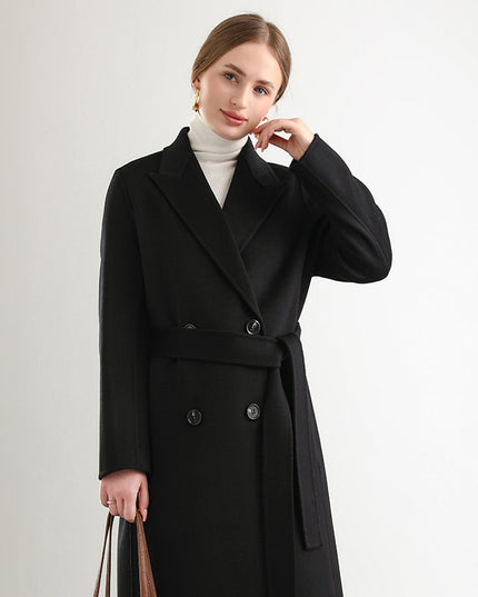 Women's Mid-length Woolen Wool Overcoat Coat