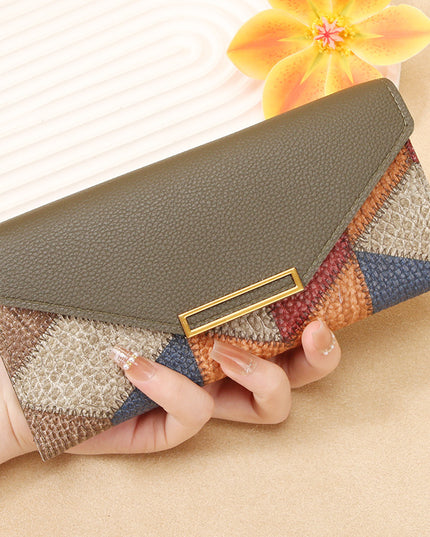 A Multi-functional Buckle Retro Thin Coin Purse From Japan And South Korea