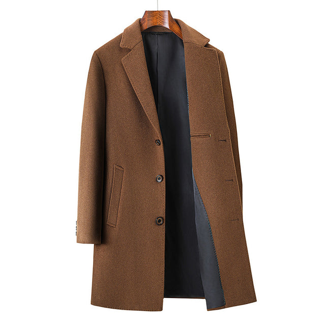Men's Business Casual Woolen Trench Coat