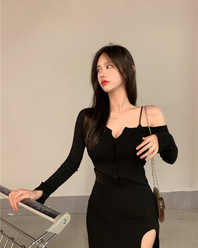 The Cardigan Has Hot Girl With French Design And A Niche Sense