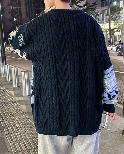 Round Neck Sweater Men's Loose Sweater