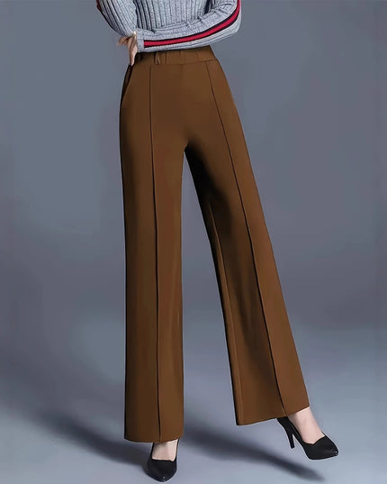 Women's Autumn And Winter Solid Color Wide Leg High Waist Loose And Slimming Casual Pants
