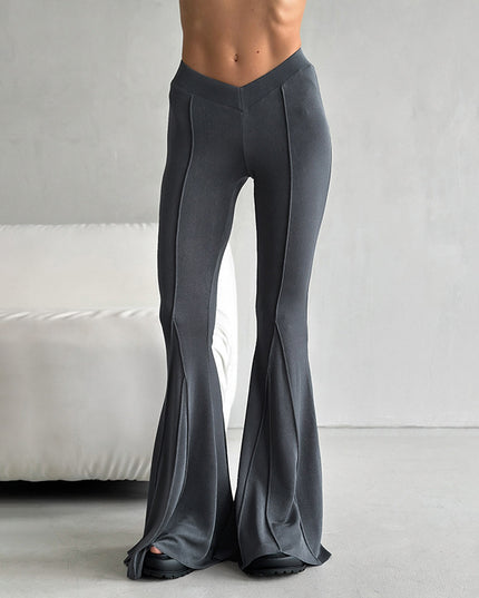 Women's High Waist V-shaped Head Slim Split Stitching Design