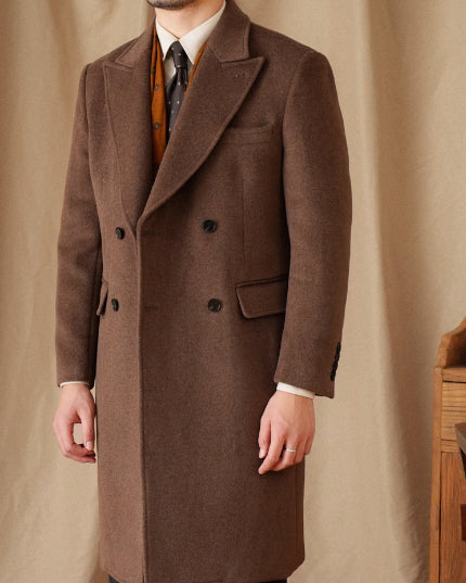 Double Breasted Coat Wool Atmospheric Field Coat