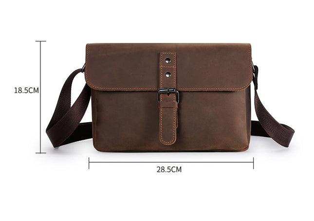 Retro Men’s Crazy Horseskin Shoulder Bag | Fashion Trend Leather Bag