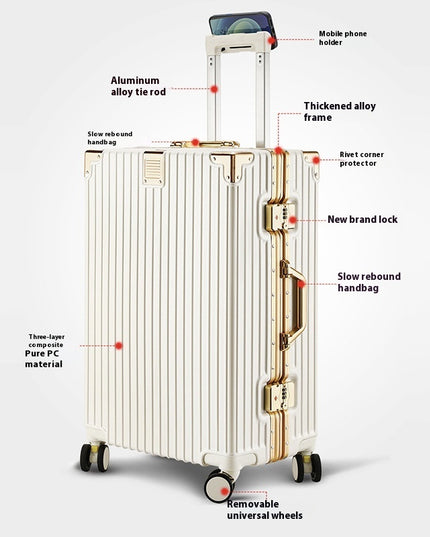 Suitcase Large Capacity Aluminium Frame Luggage