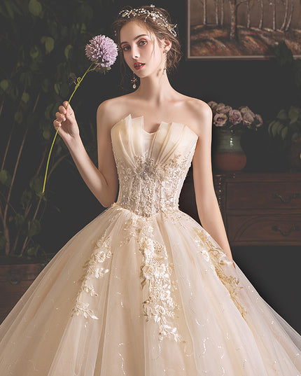 Bride Summer Tube Top Mori Style Trailing Skirt