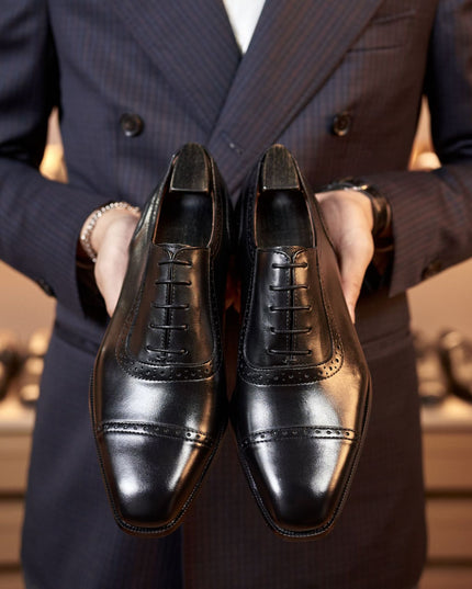 Business Office Oxford Shoes Brogue Leather Shoes Men's Leather