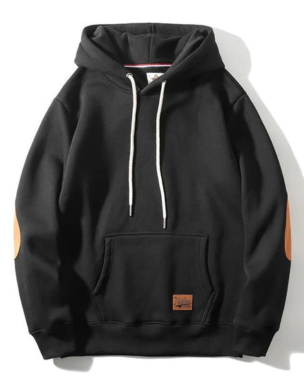 Thick Warm Affixed Cloth Embroidered Hoodie Coat