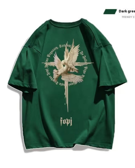 Women's Simple Printed Loose Short Sleeve