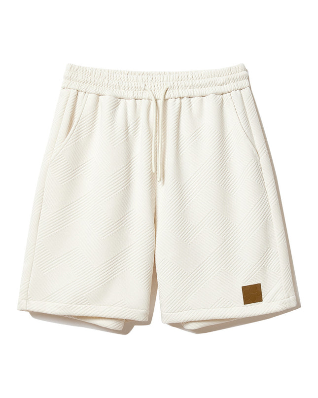 Men's Diagonal Texture Casual Short Sleeved Shorts Set