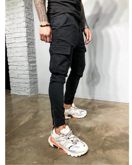 Drawstring zip woven pants