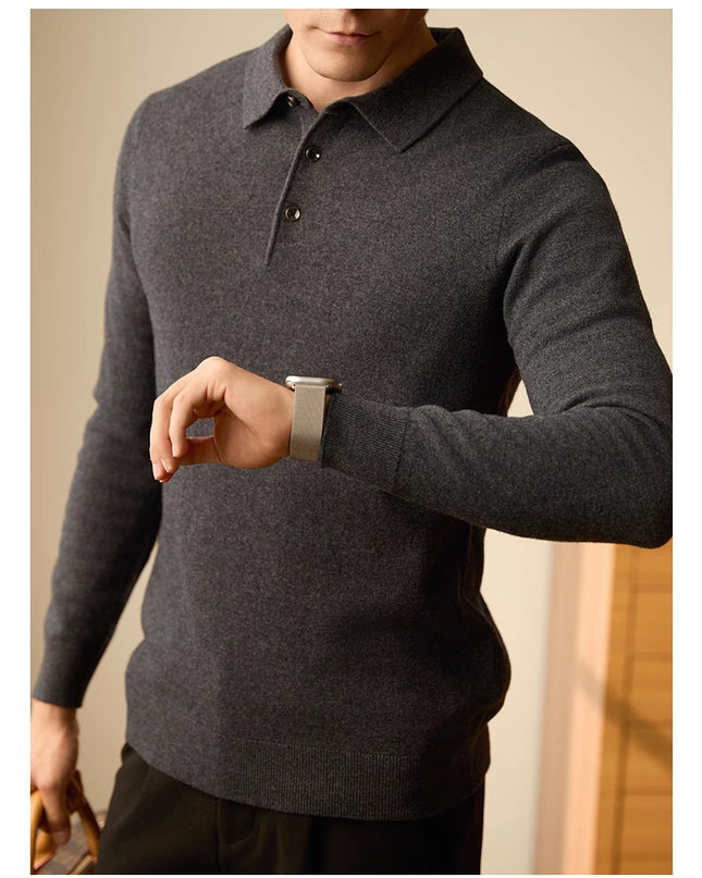 Men's Polo Collar Business Casual Sweater