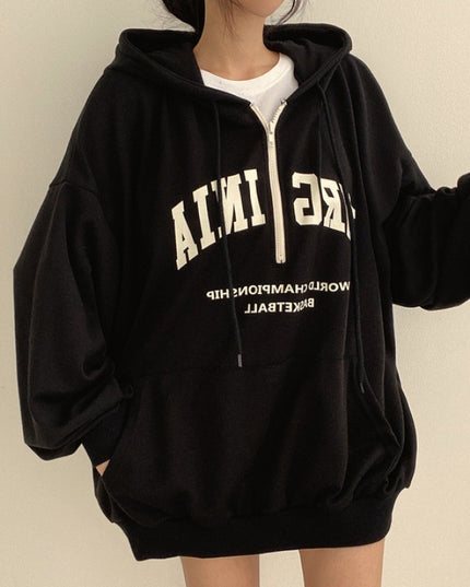 Casual Letters Hooded Pullover Women