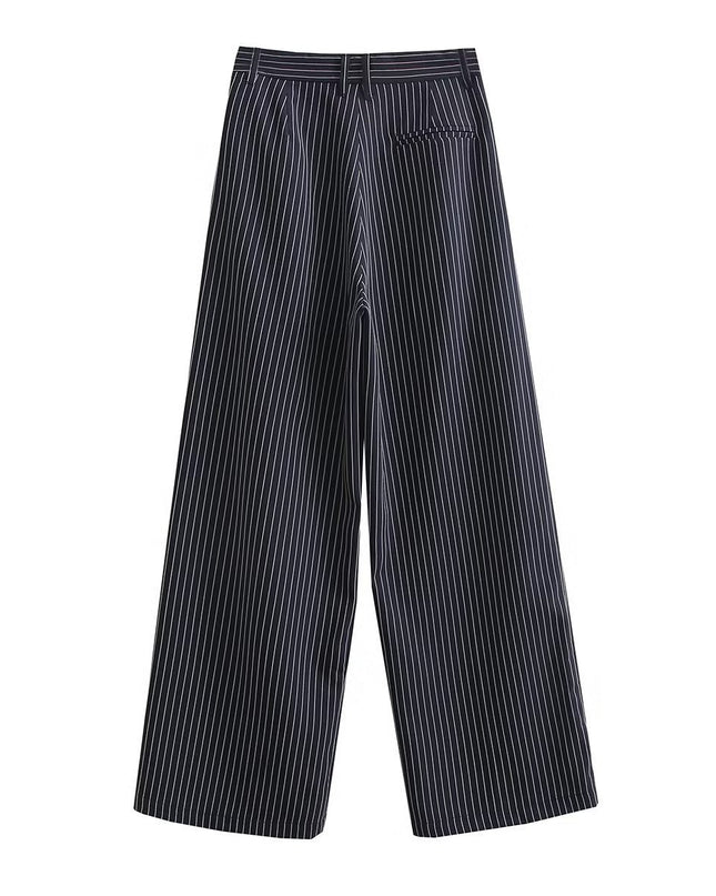 Striped Waist Slim Fit Casual Wide-leg Trousers