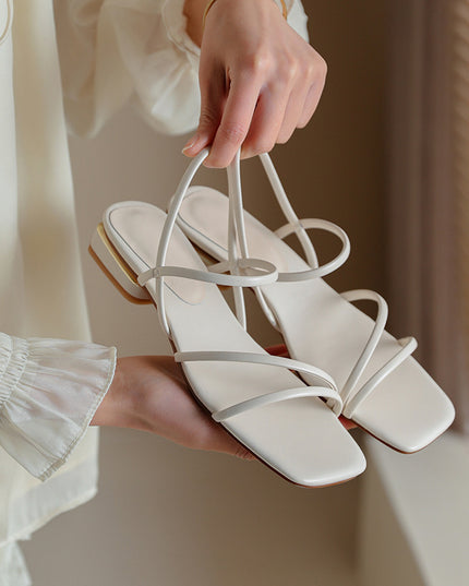 Flat Strap Open-toed Roman Sandals Women