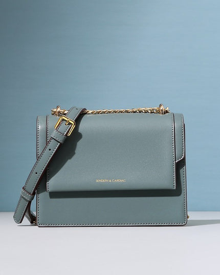 Leather shoulder messenger bag