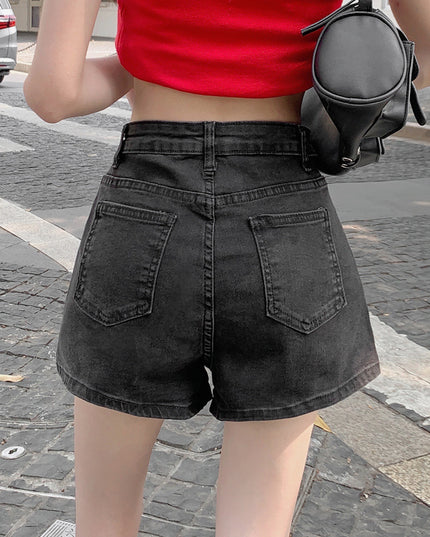 Women's High Waist Slimming A- Line Plus Size Denim Shorts