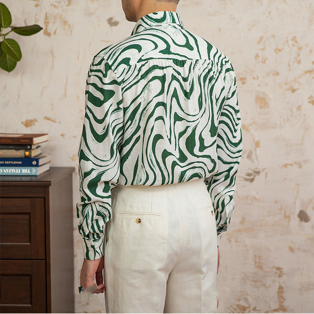 Linen Blended Breathable Draping Bow Tie Shirt