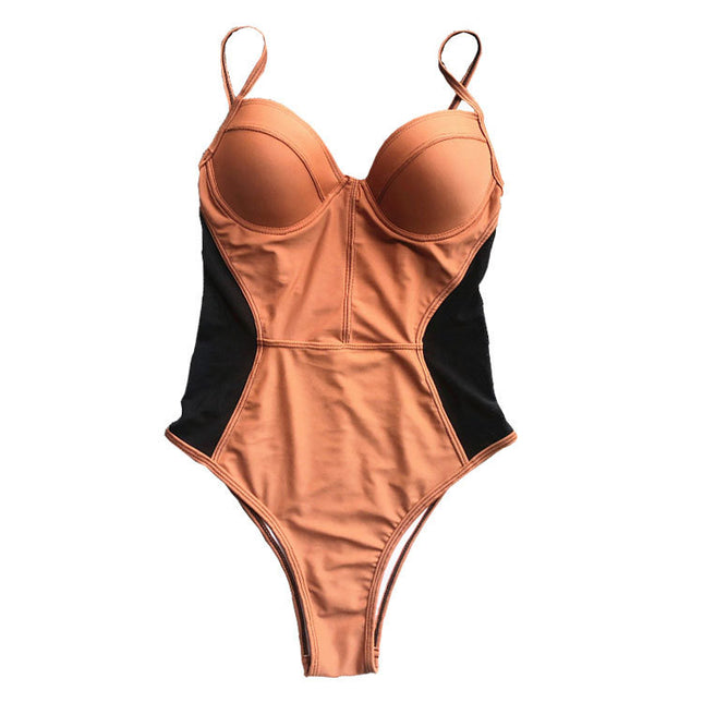 Mesh one-piece bikini