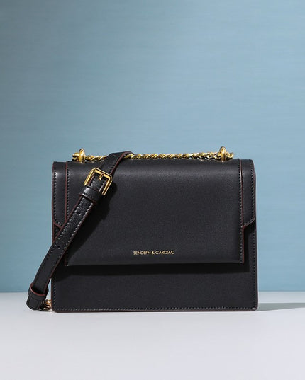 Leather shoulder messenger bag