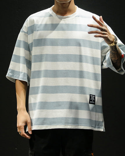 Men's striped short-sleeved T-shirt