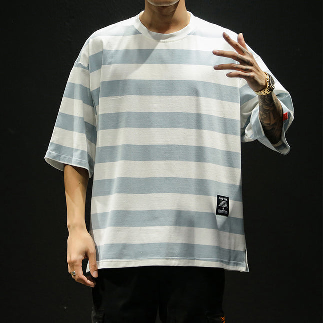 Men's striped short-sleeved T-shirt