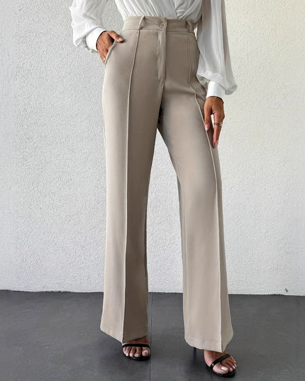 Temperament High Waist Slimming And Straight Casual Trousers