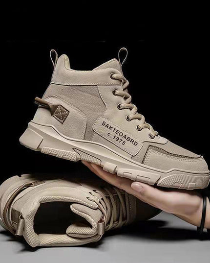 Ankle Boots Men Lace-up Martin Boots Platform Canvas Shoes