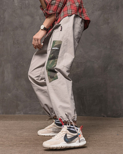 Camouflage color block overalls