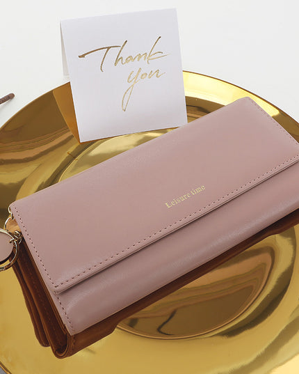Women's hand holding wallet female long section new Japanese and Korean personality pendant multi-function student wallet