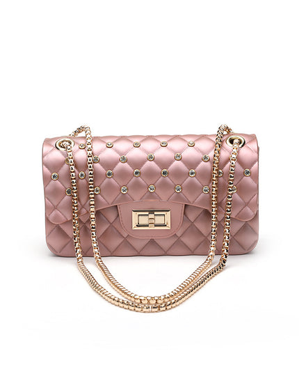 Diamond Chain One-Shoulder Diagonal Small Square Bag