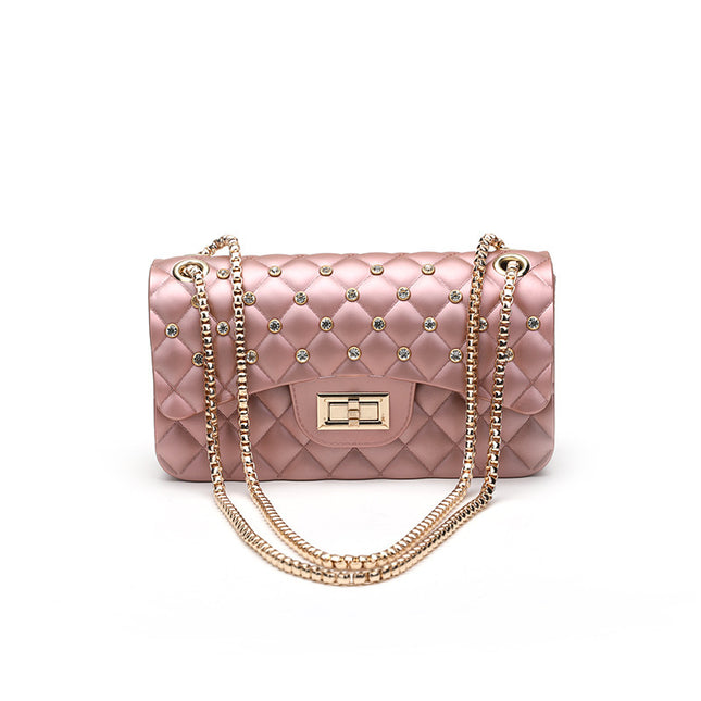 Diamond Chain One-Shoulder Diagonal Small Square Bag