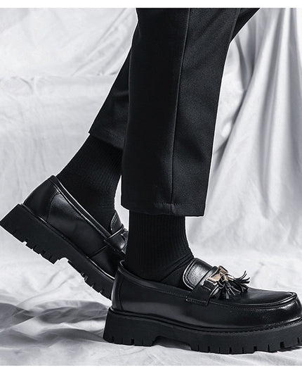 Men's Shoes British Style Black Leather Shoes