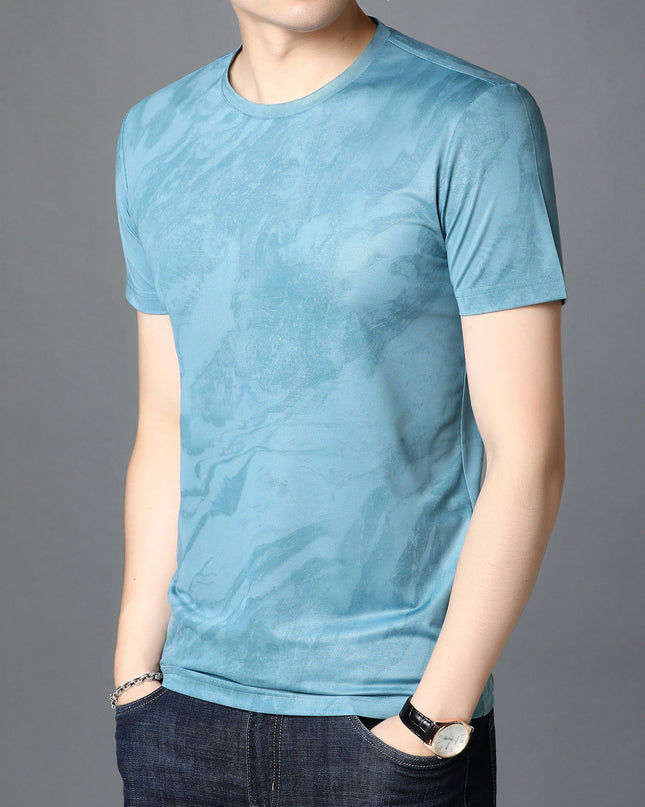 Men's Round Neck Mercerized Cotton Short Sleeves