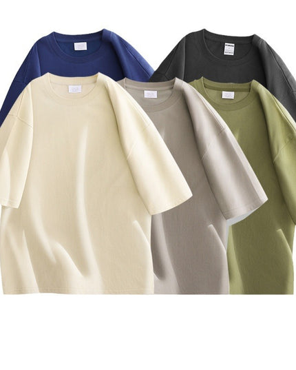 Heavy Cotton T-shirt Plus Size Round Neck Bottoming Shirt Thickened 240g