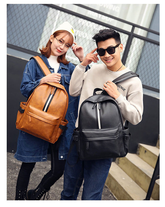 Men and women pu leather backpack