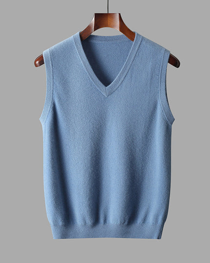Casual Middle-aged V-neck Vest Sleeveless Sweater