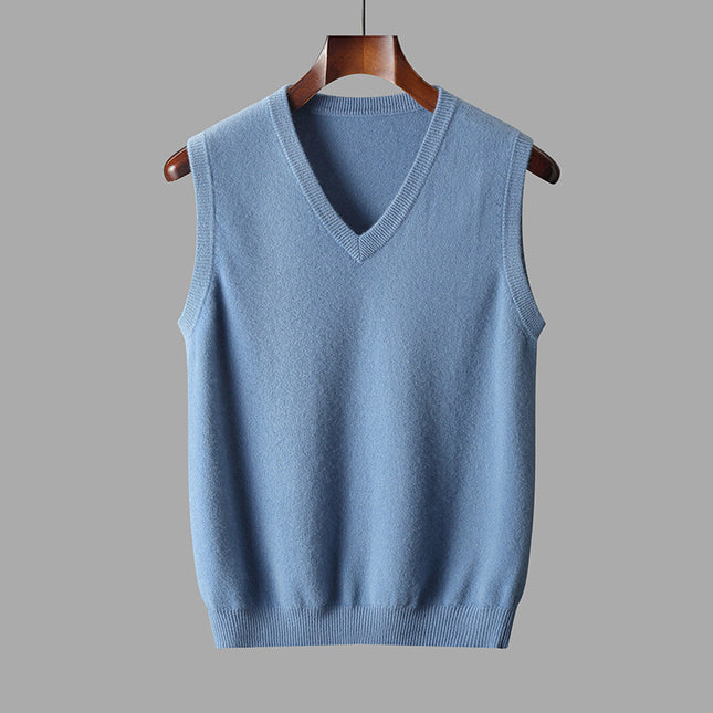 Casual Middle-aged V-neck Vest Sleeveless Sweater