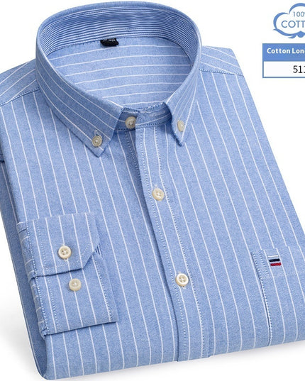 Men's Long-sleeved Cotton Shirt Business Casual Slim-fitting Shirt