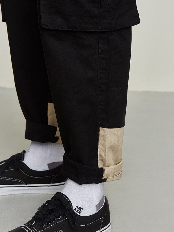 Drawstring beamed overalls